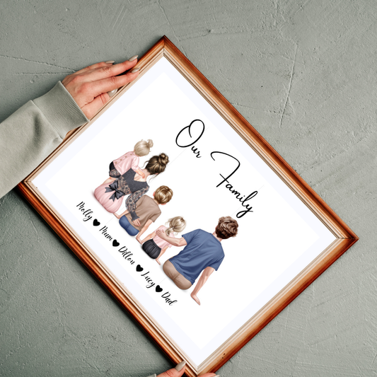 Personalised Family Framed Print - Picture Perfect Scrabble