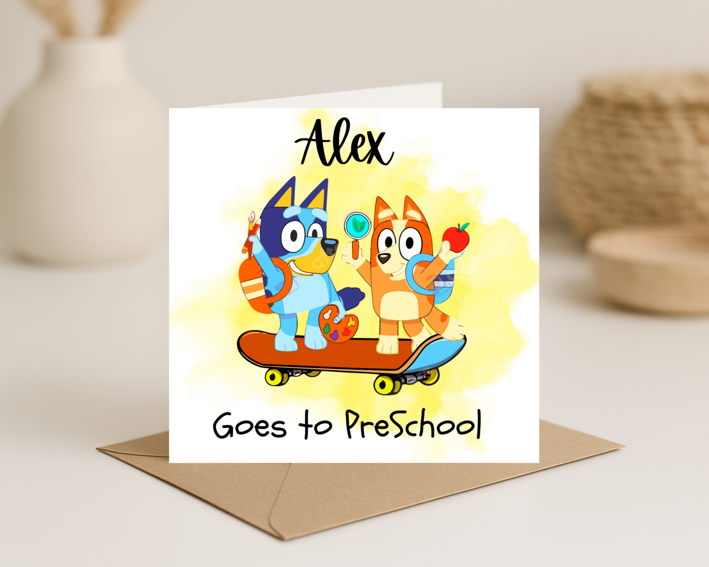 Bluey Preschool/Big School Card - Picture Perfect Scrabble