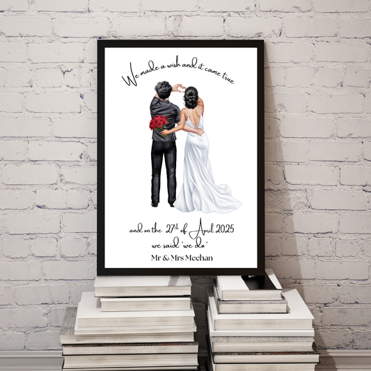 Personalised Couple Wedding Print - Picture Perfect Scrabble