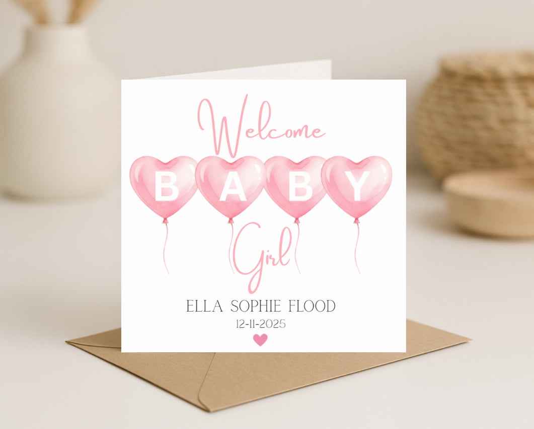 Welcome Baby Girl Card