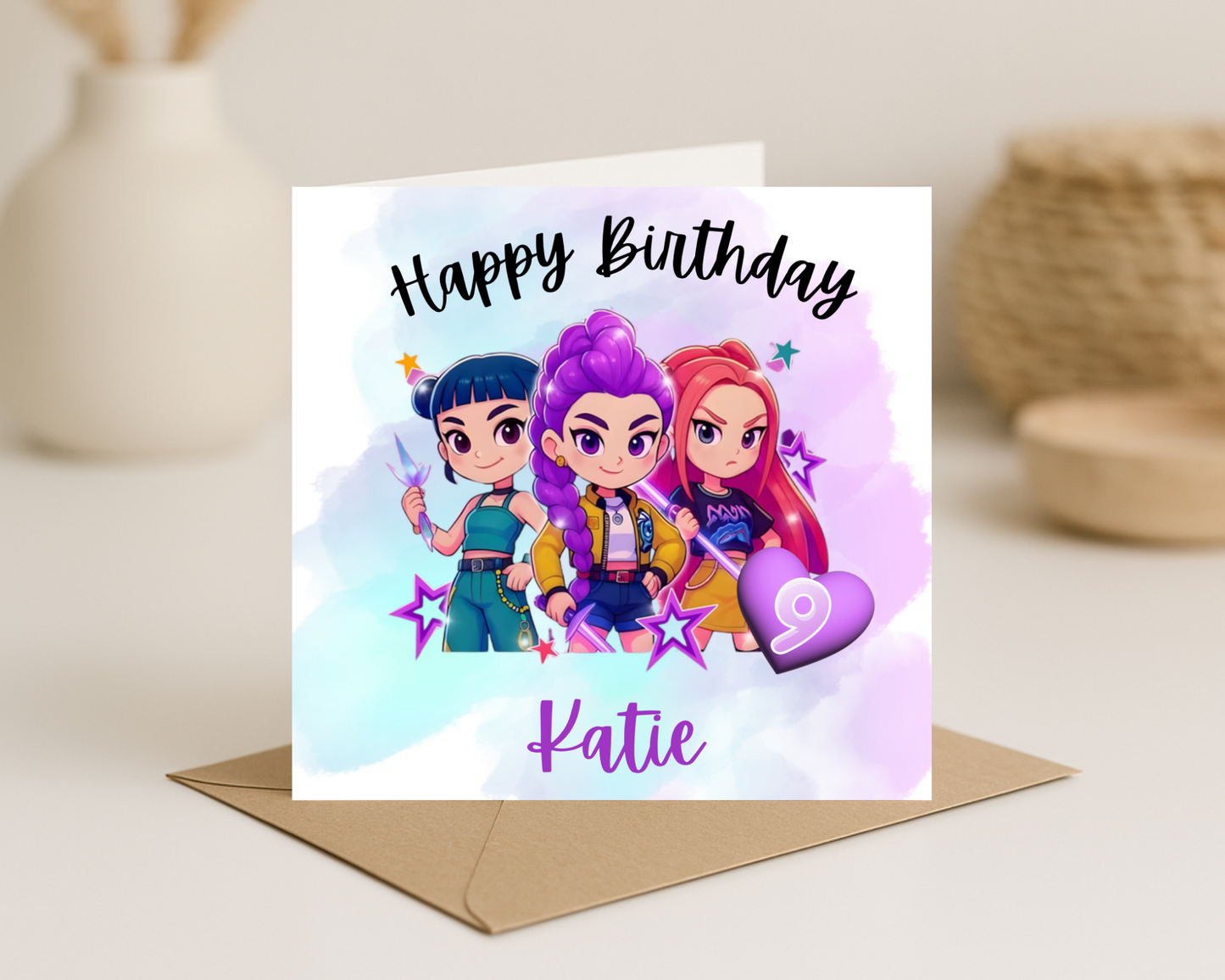 K-pop Demon Hunter Birthday Card - Picture Perfect Scrabble