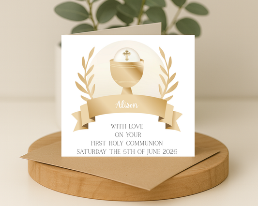 Personalised Communion/Confirmation Card - Picture Perfect Scrabble