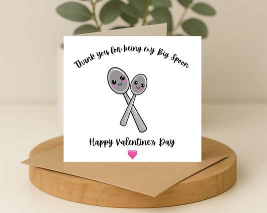 Spooning Valentines Day Card - Picture Perfect Scrabble