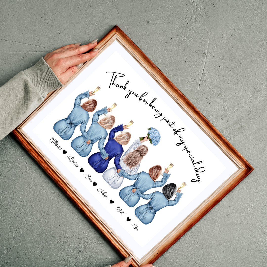 Bridal Party Framed Print - Picture Perfect Scrabble