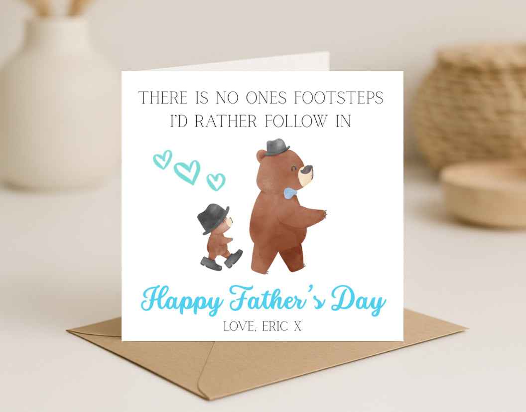 Follow In Footsteps Fathers Day Card