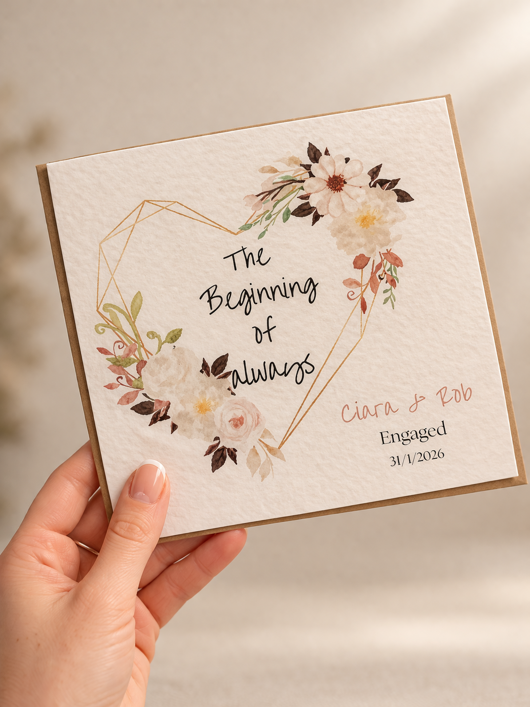 Engagement Card - Picture Perfect Scrabble