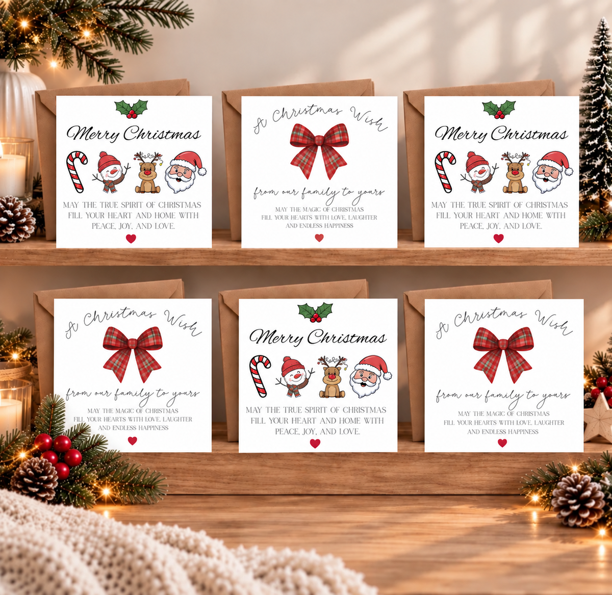 Christmas Cards-Pack of 6 Picture Perfect Scrabble