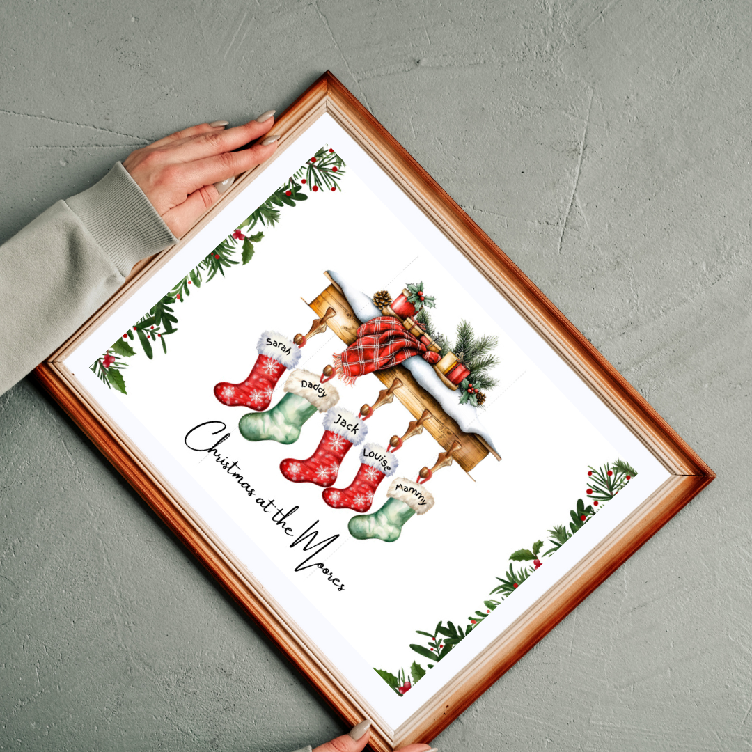 Christmas Stocking Family Print - Picture Perfect Scrabble