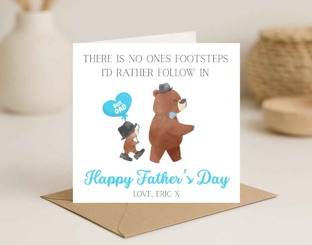 Follow In Footsteps Fathers Day Card