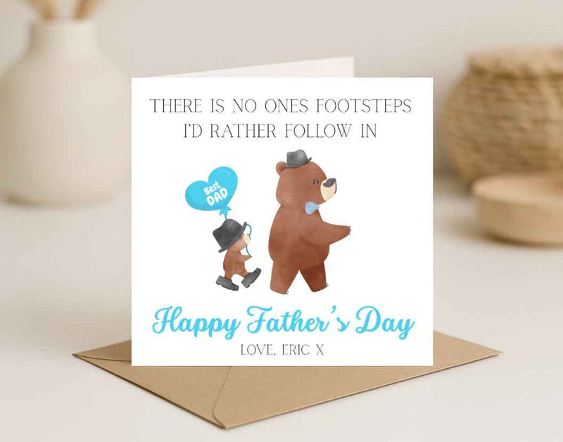 Follow In Footsteps Fathers Day Card