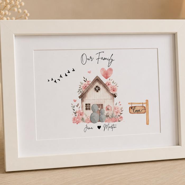 Family Pebble Framed Print