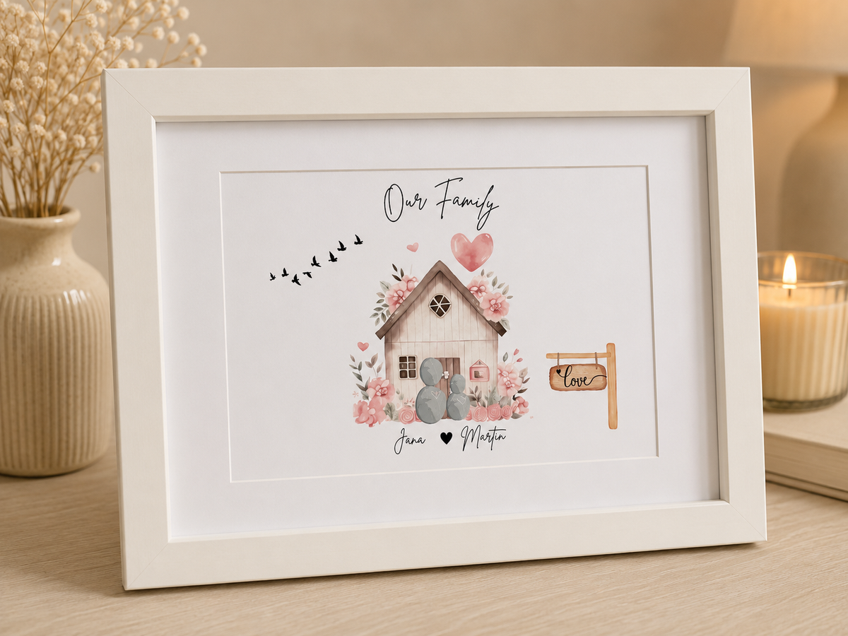Family Pebble Framed Print