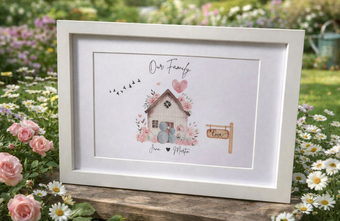 Family Pebble Framed Print Picture Perfect Scrabble