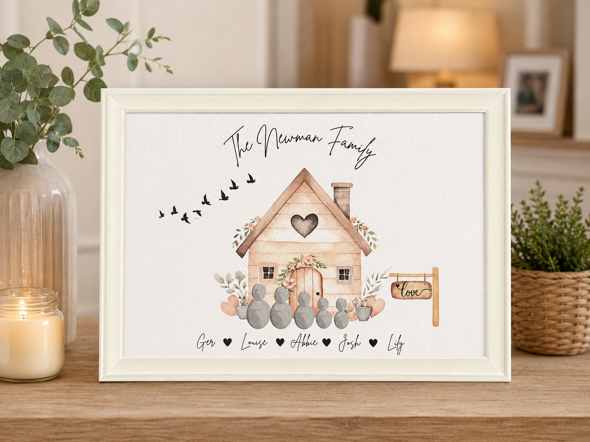 Family Pebble Framed Print Picture Perfect Scrabble