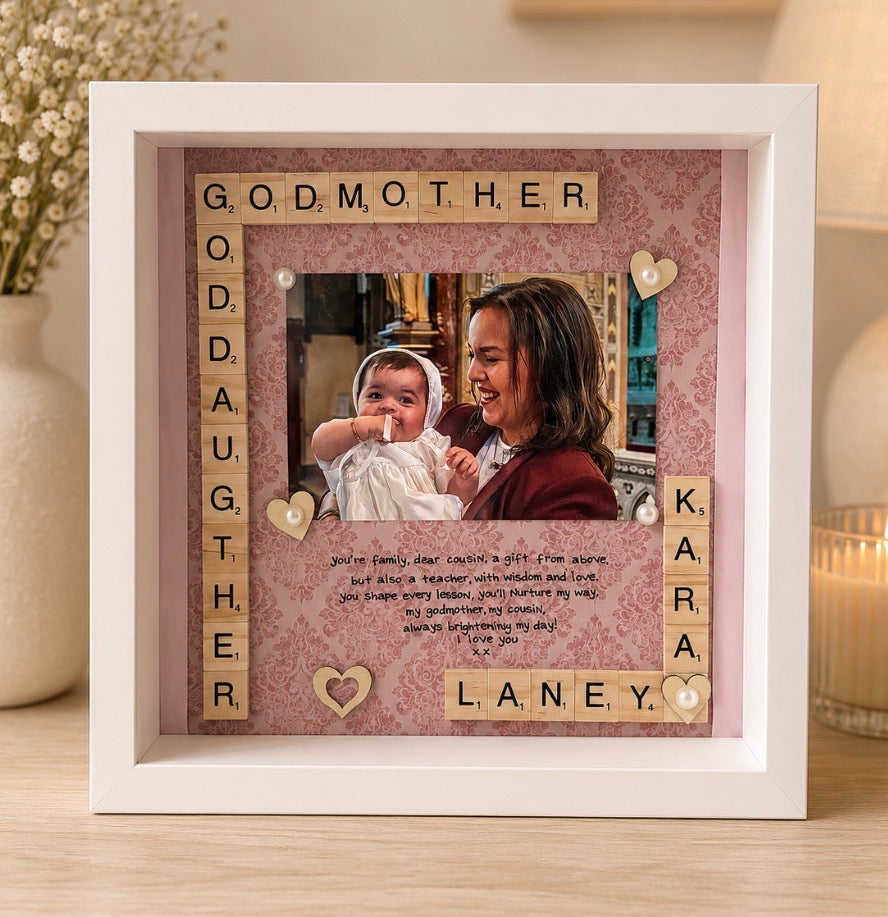 Godmother/Godfather Frame-With Photograph & Short Poem Picture Perfect Scrabble