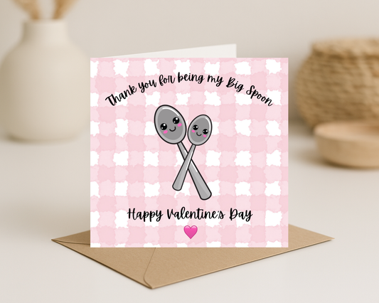 Spooning Valentines Day Card - Picture Perfect Scrabble