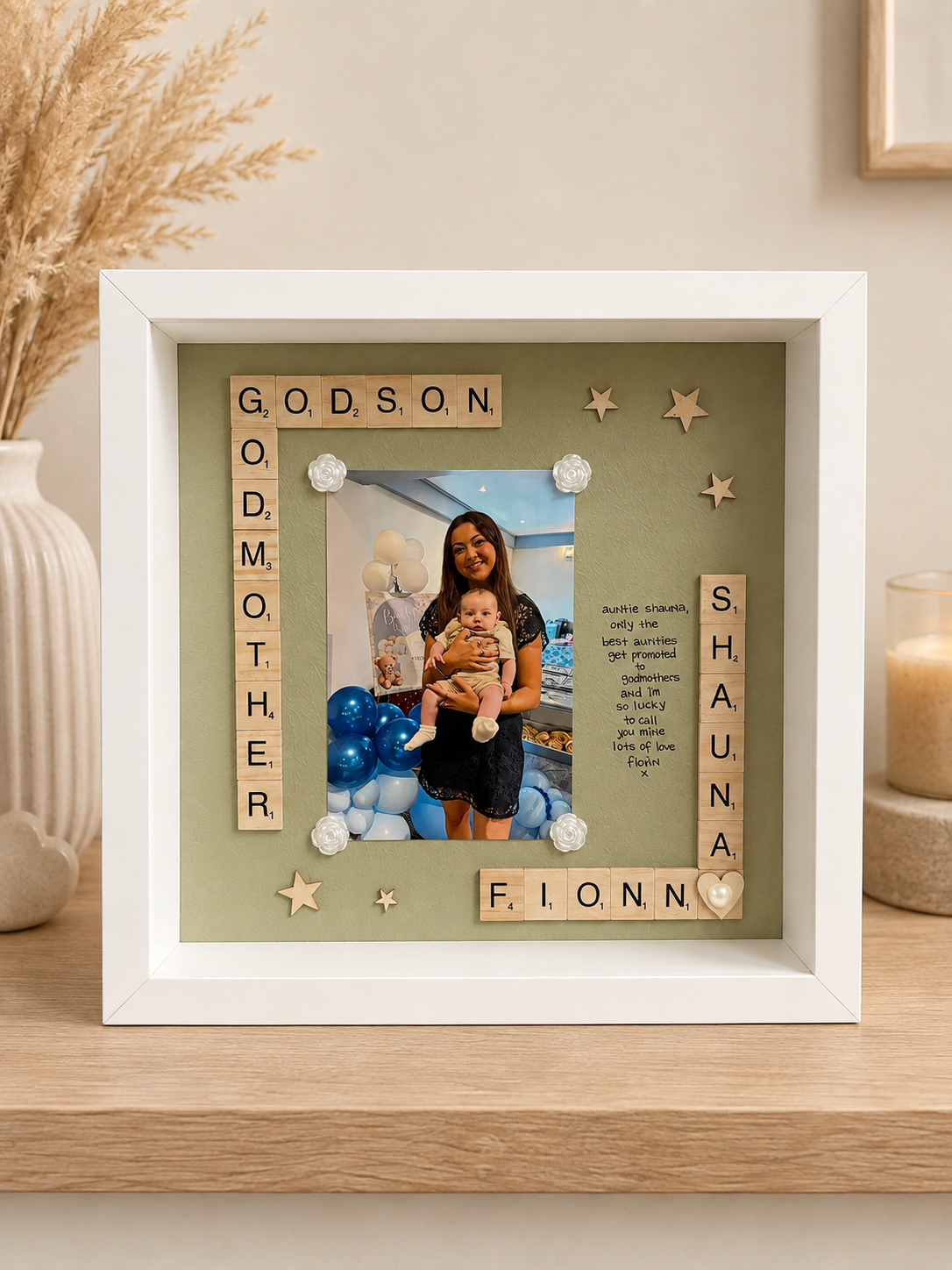 Godmother/Godfather Frame-With Photograph & Short Poem Picture Perfect Scrabble