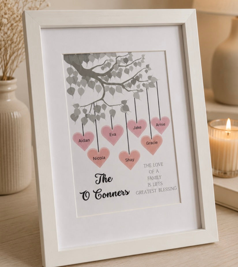 Family Tree Framed Print Picture Perfect Scrabble