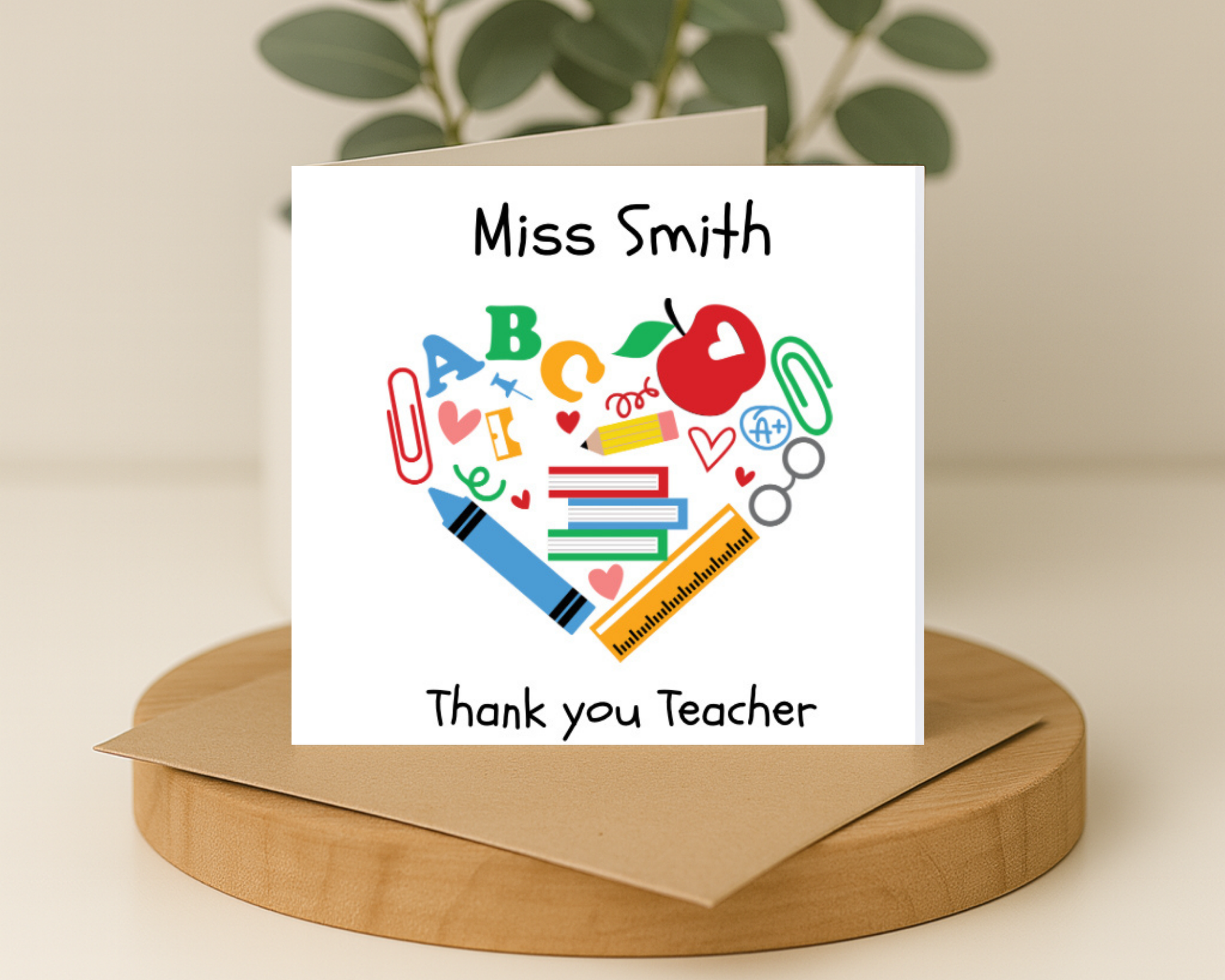 Thank You Teacher Card - Picture Perfect Scrabble