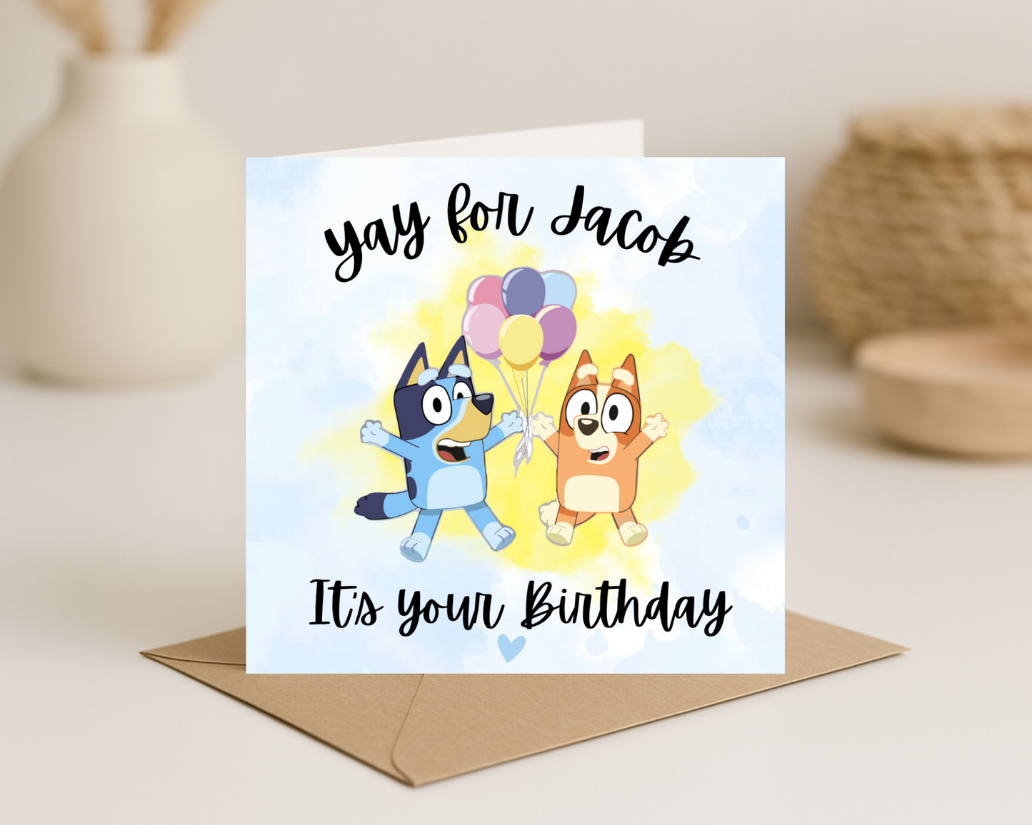 Bluey Birthday Card - Picture Perfect Scrabble