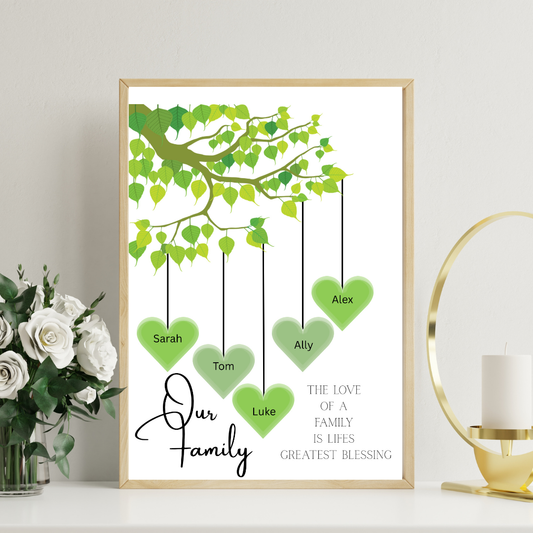 Family Tree Framed Print - Picture Perfect Scrabble