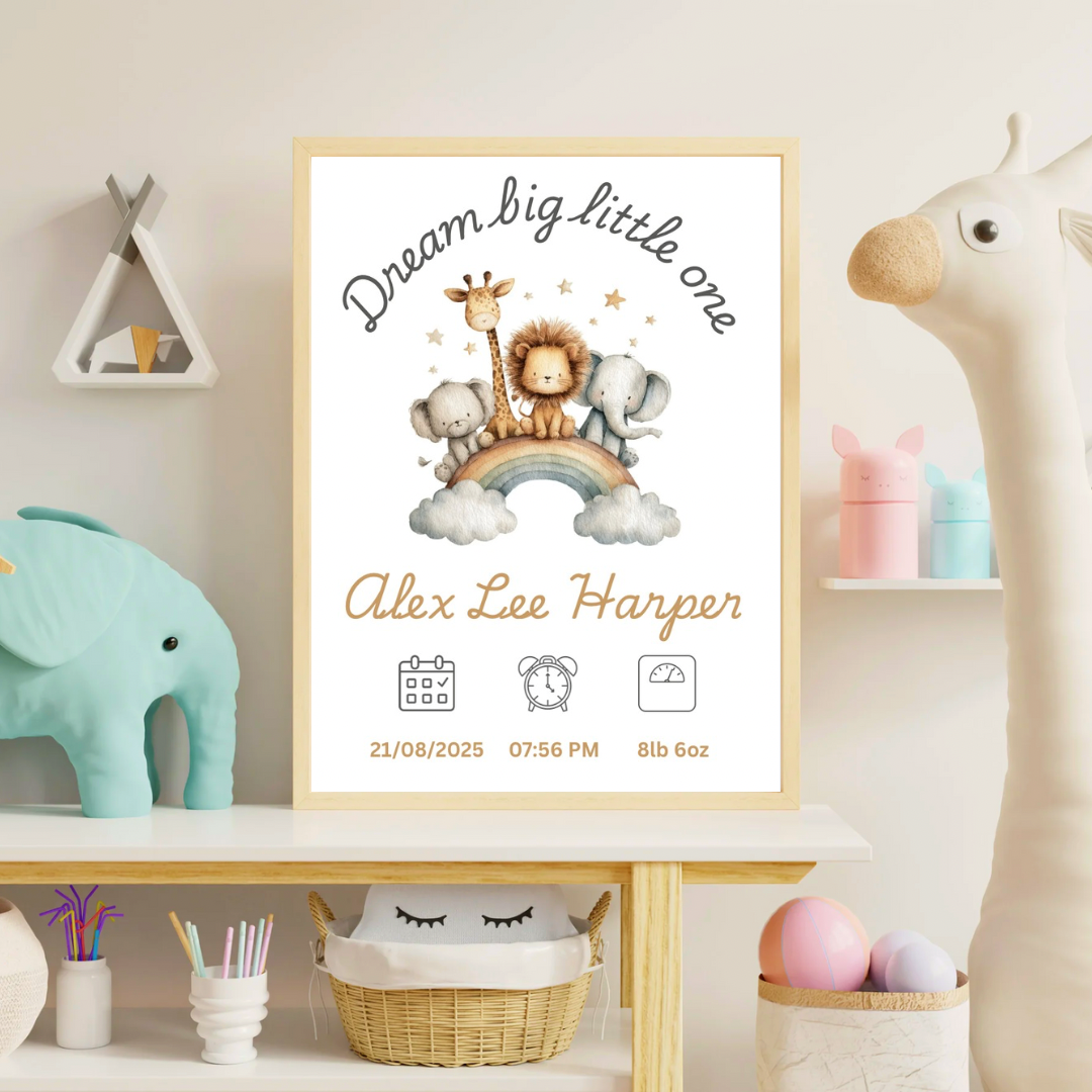 Dream Big Little One framed baby Print