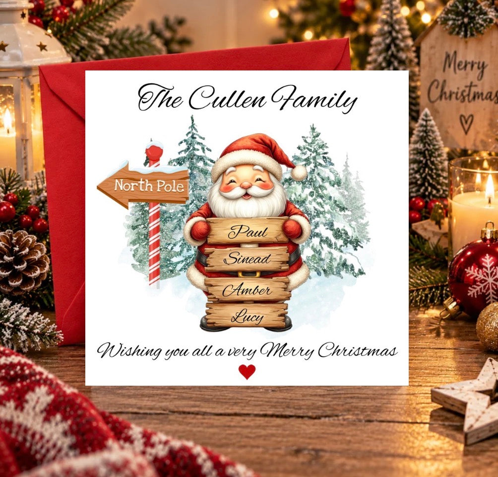 Santa Family Name Christmas Card Picture Perfect Scrabble