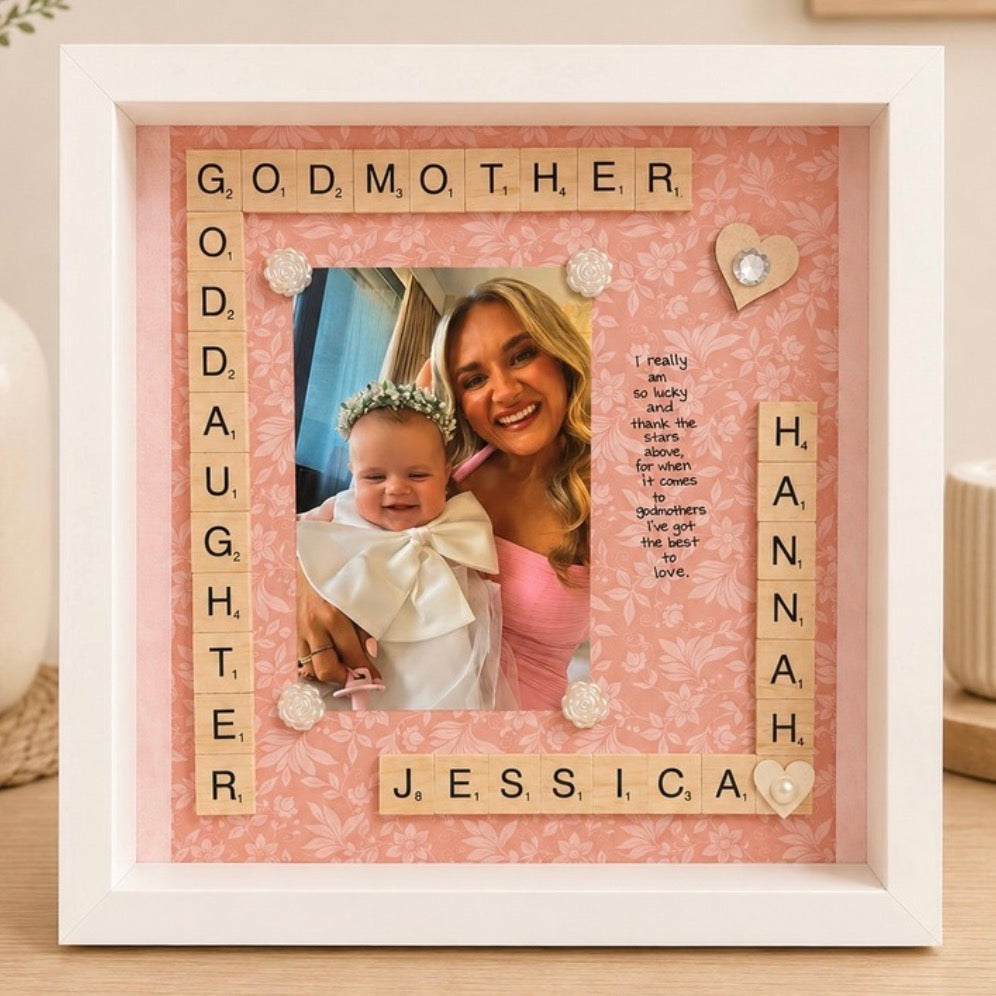 Godmother/Godfather Frame-With Photograph & Short Poem Picture Perfect Scrabble