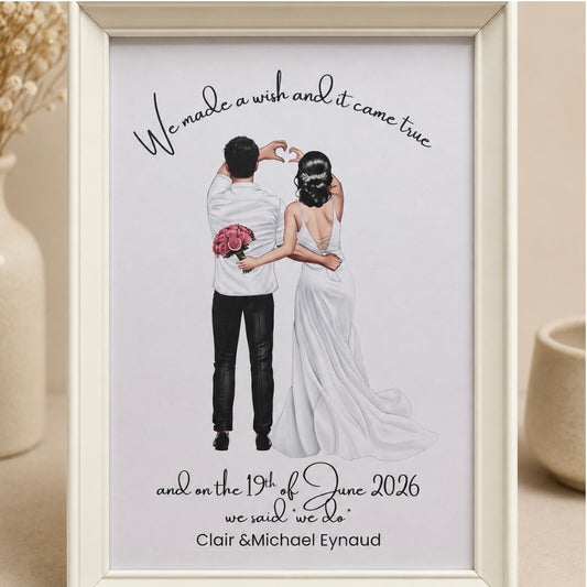 Personalised Couple Wedding Print Picture Perfect Scrabble
