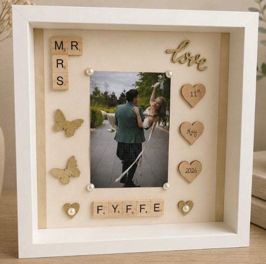 Wedding Frame With Photograph Picture Perfect Scrabble