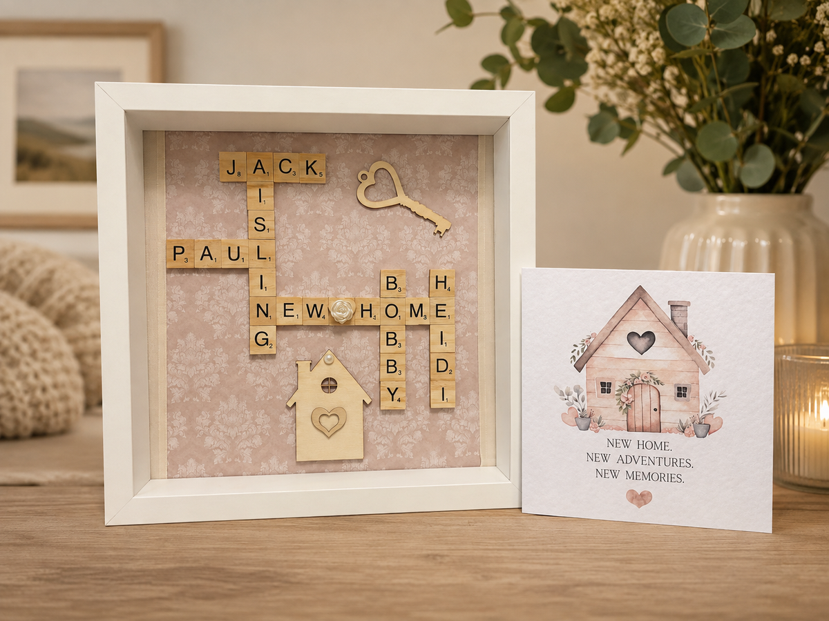New Home Frame-Names Picture Perfect Scrabble