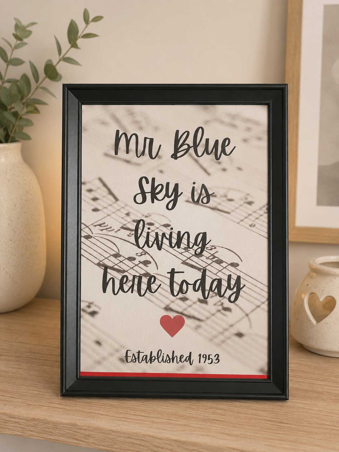 Personalised Lyric Framed Print Picture Perfect Scrabble