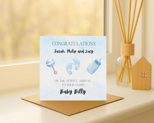 Congratulations to the Family Baby Card - Picture Perfect Scrabble