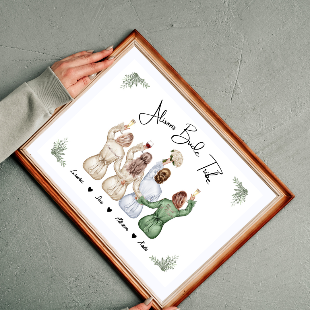 Bridal Party Framed Print - Picture Perfect Scrabble
