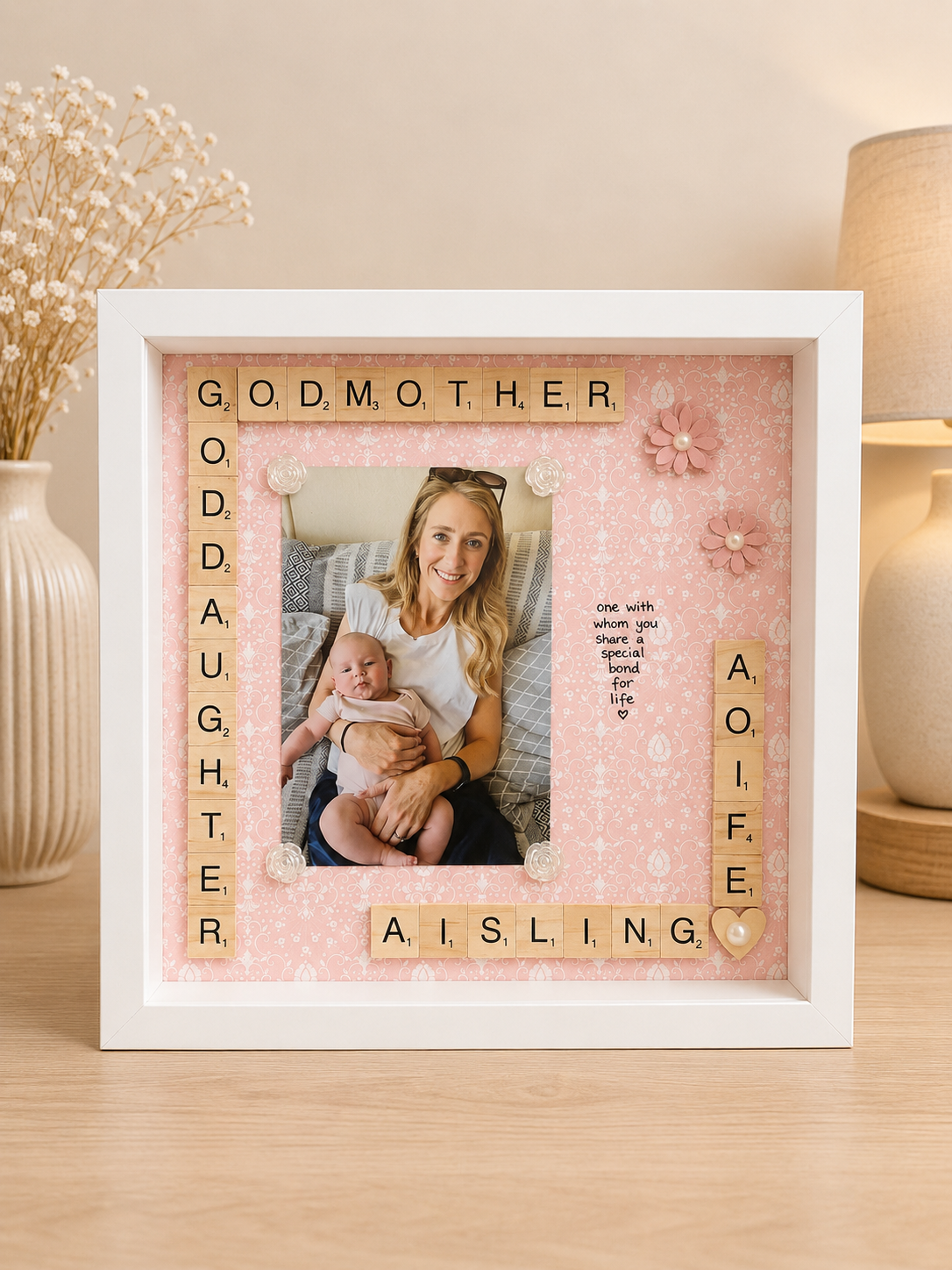 Godmother/Godfather Frame-With Photograph & Short Poem Picture Perfect Scrabble