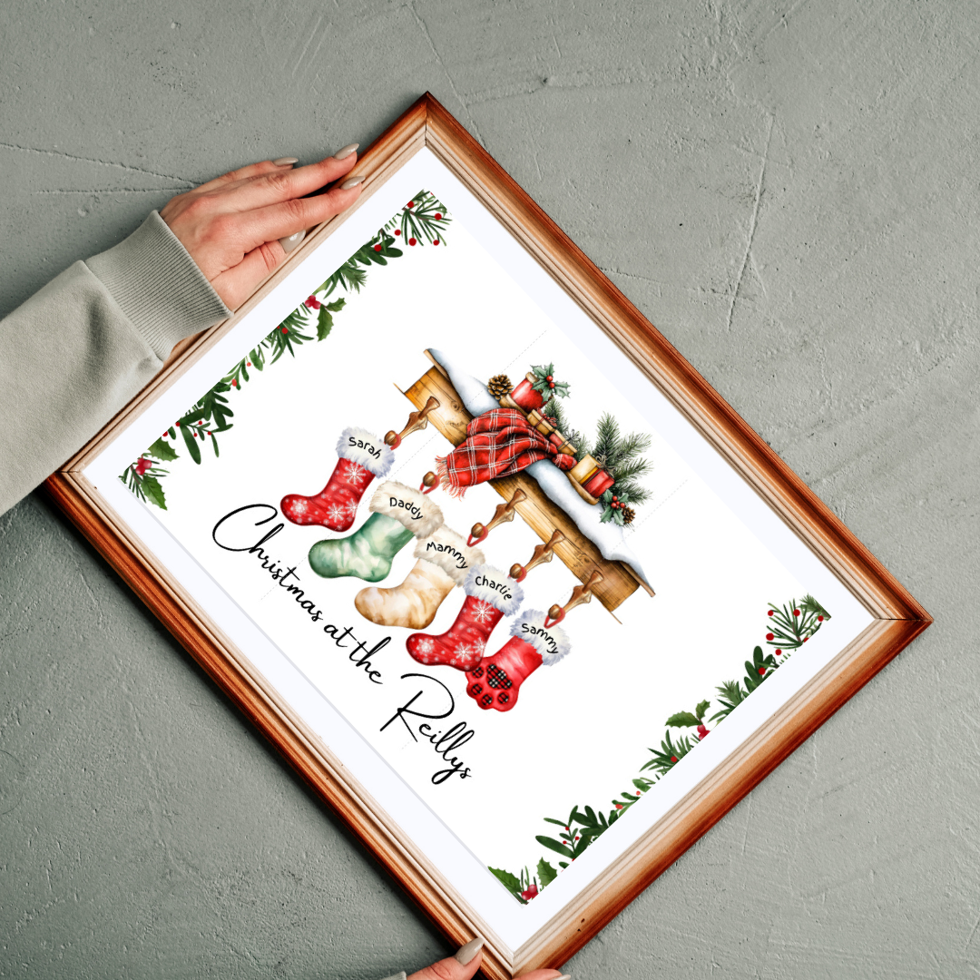Christmas Stocking Family Print - Picture Perfect Scrabble