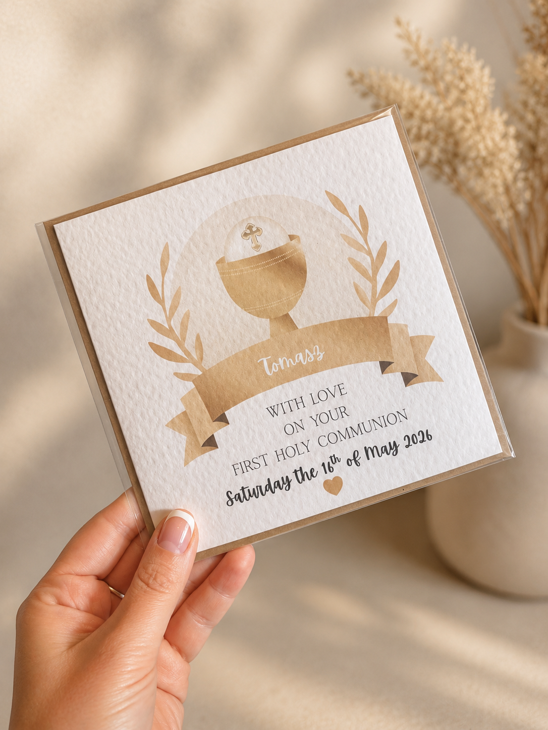 Personalised Communion/Confirmation Card - Picture Perfect Scrabble