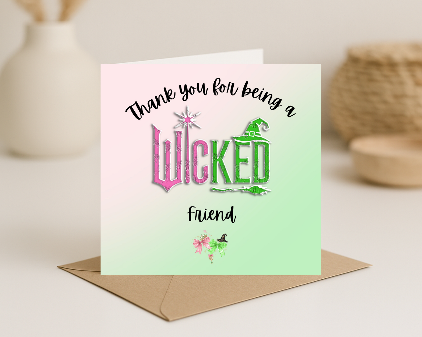 Thanks for being a Wicked _____ Card - Picture Perfect Scrabble