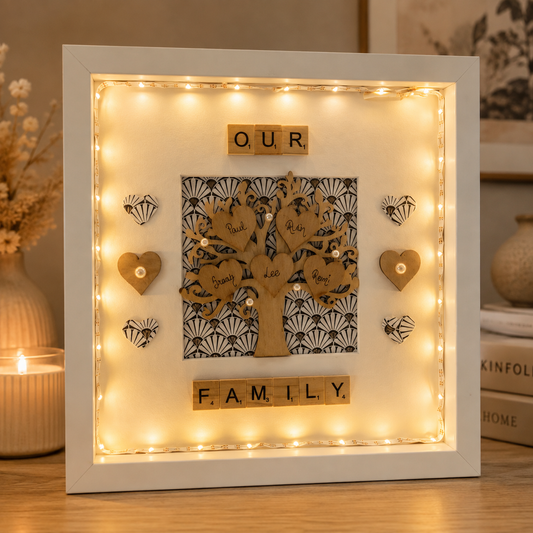 Family Tree Frame-With Lights Picture Perfect Scrabble