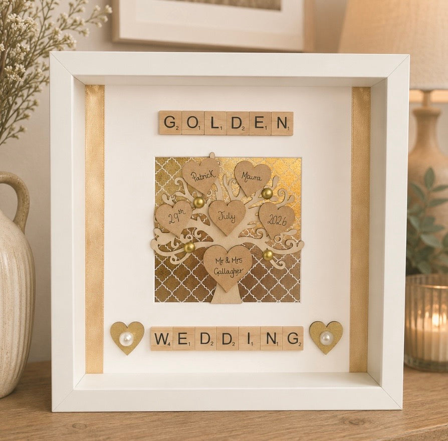 Golden Wedding Anniversary Frame Picture Perfect Scrabble