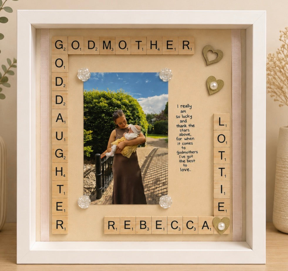 Godmother/Godfather Frame-With Photograph & Short Poem Picture Perfect Scrabble