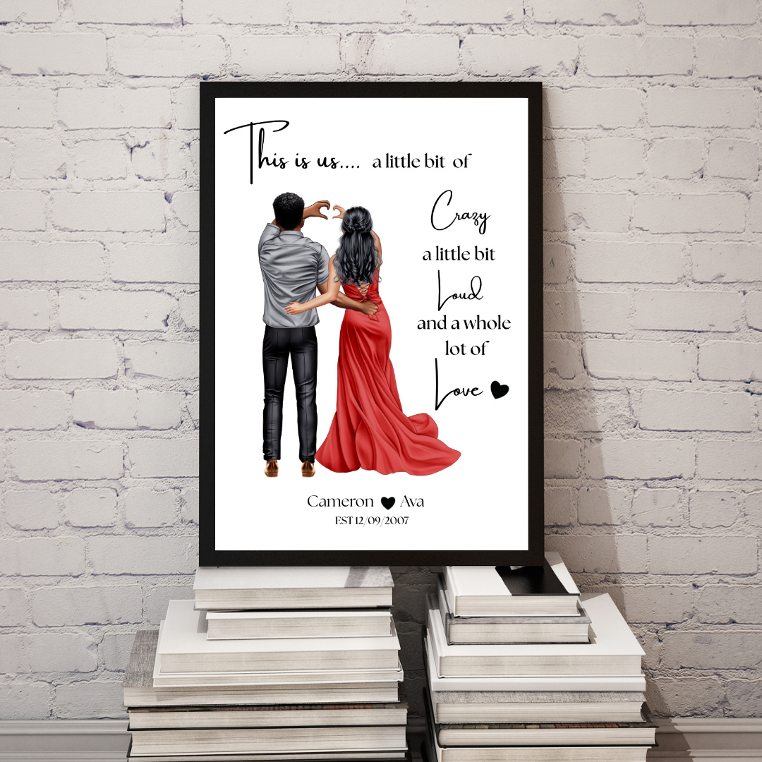 Personalised Couple Framed Print - Picture Perfect Scrabble