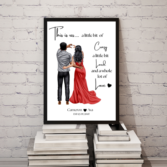 Personalised Couple Framed Print - Picture Perfect Scrabble