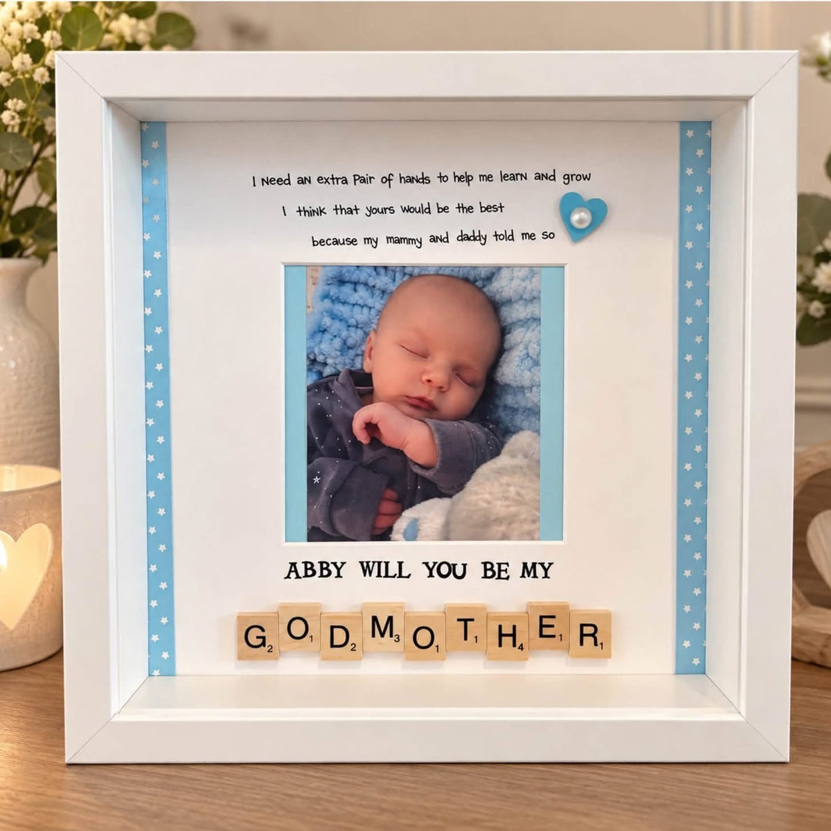 Will you be my Godmother/Godfather frame Picture Perfect Scrabble