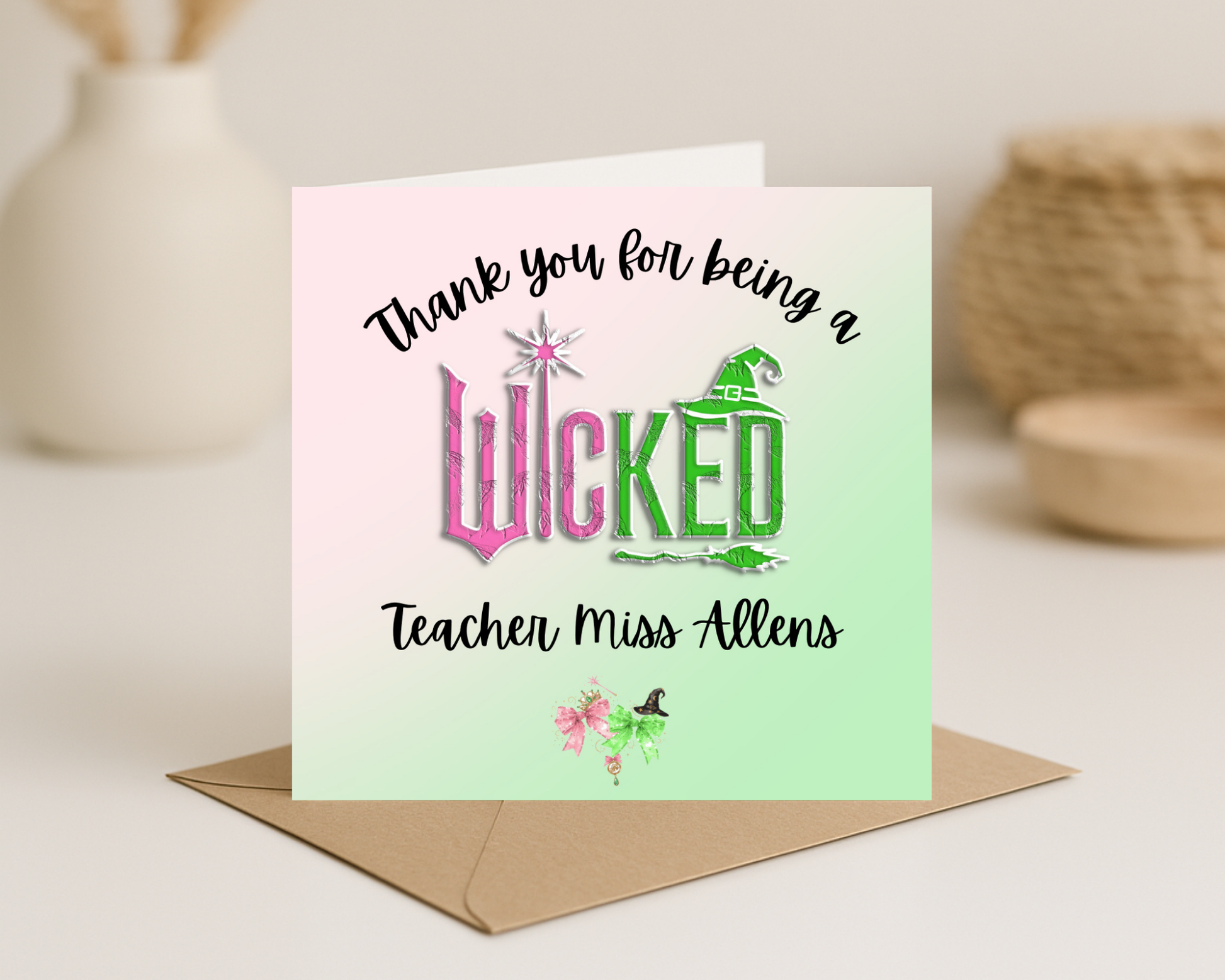 Thanks for being a Wicked _____ Card - Picture Perfect Scrabble