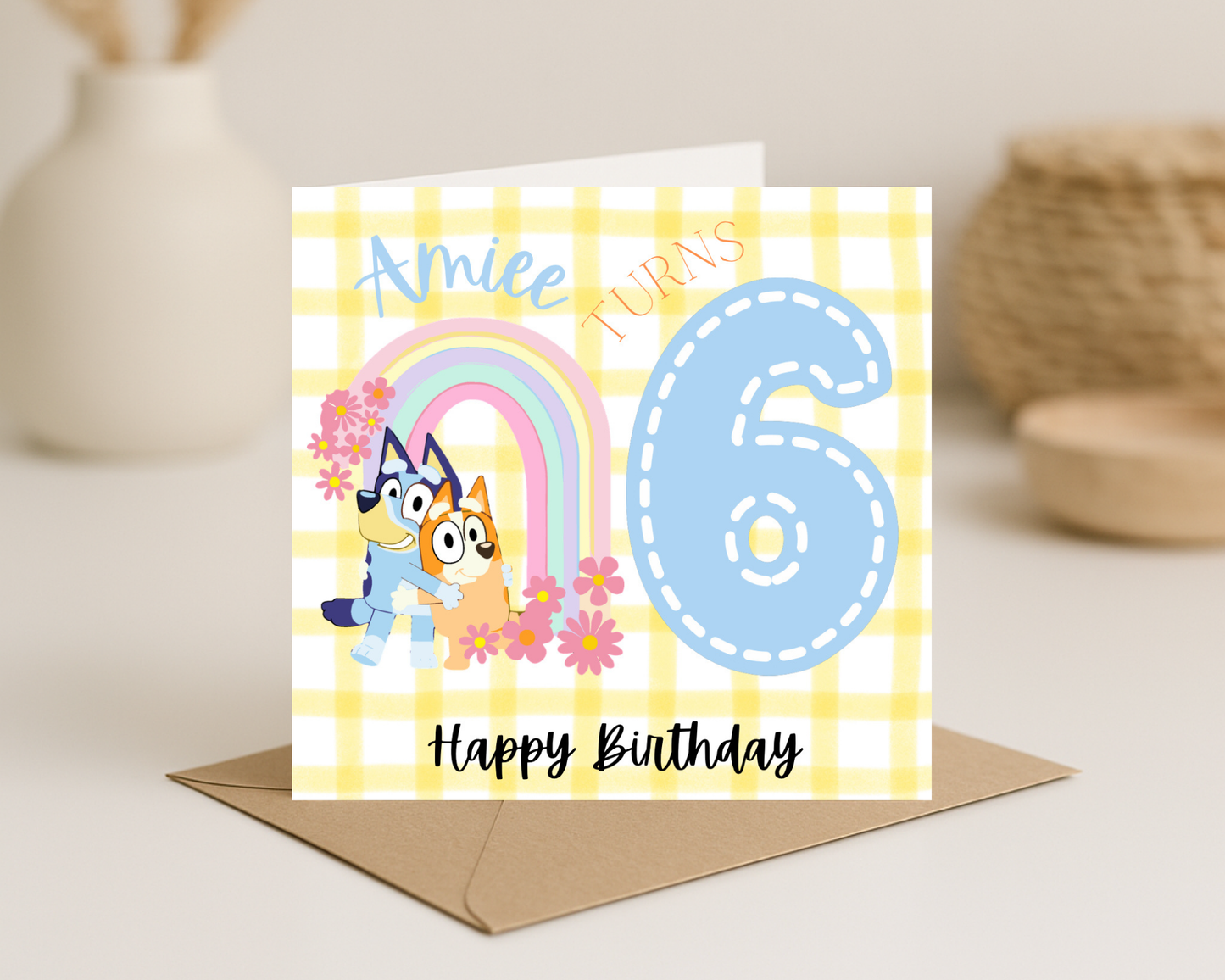 Bluey Personalised Birthday Card - Picture Perfect Scrabble