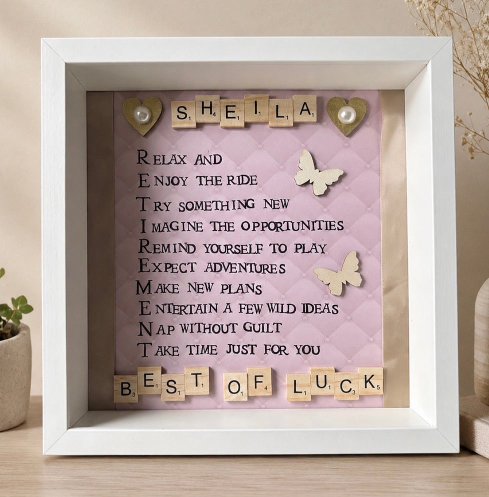 Retirement Scrabble Frame