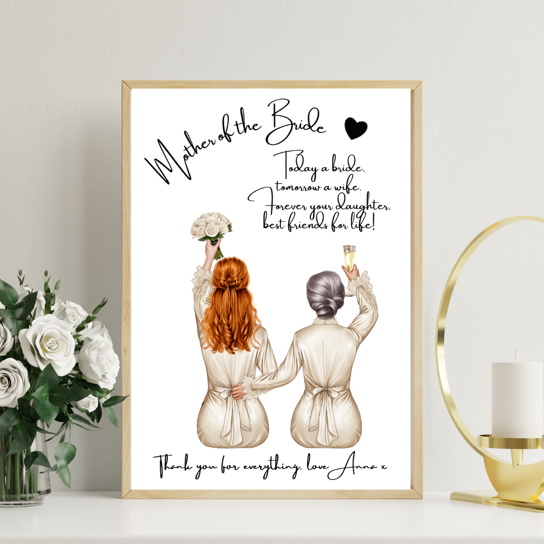 Mother of the Bride Framed Print - Picture Perfect Scrabble
