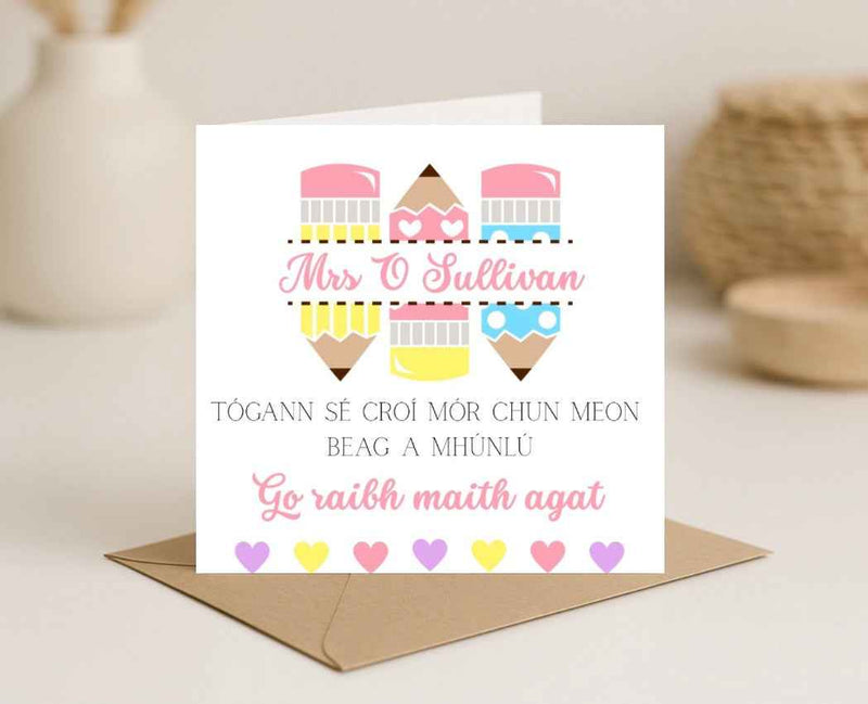 Irish Thank You Teacher Card