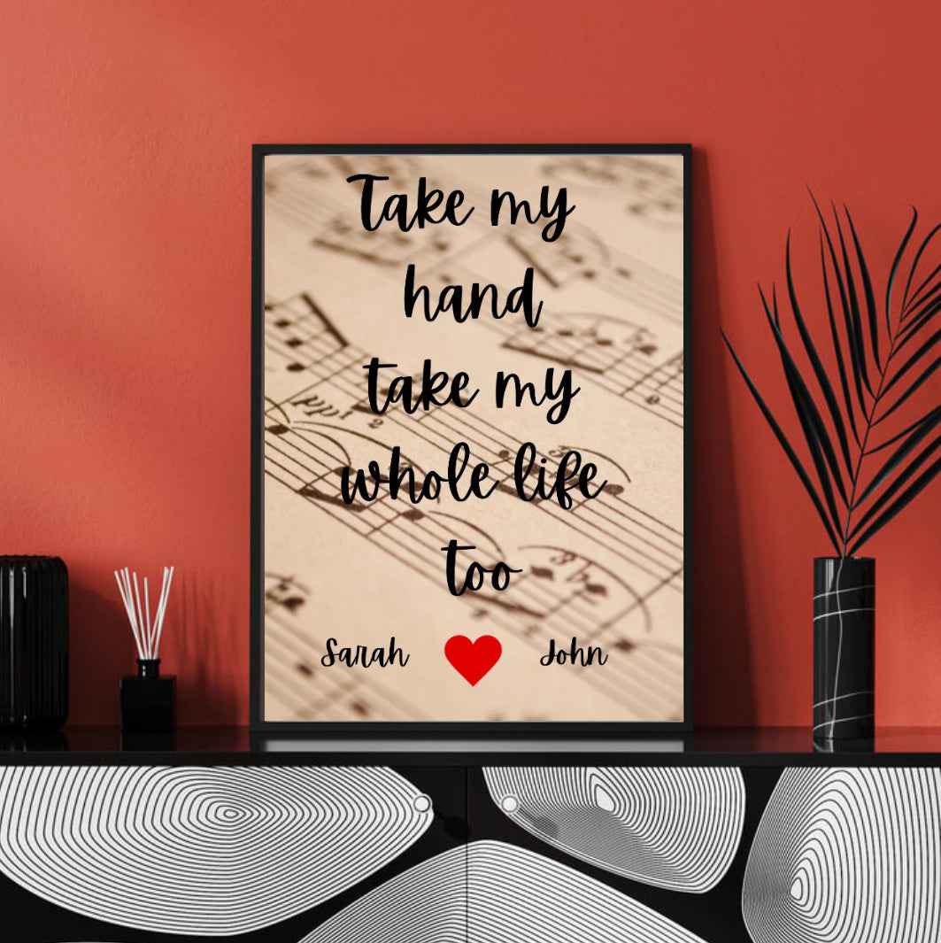 Personalised Lyric Framed Print
